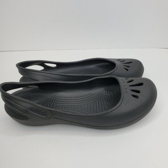 Crocs Thea Slingback Sandals Womens Size 8 Black Ballet Flats 11701 - Picture 5 of 9